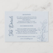 Eenvoudige Boho Dusty Blue bruiloft details Informatiekaartje (Voorkant)