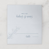 Eenvoudige Boho Dusty Blue, gevouwen Trouwplaats K Plaatskaartje (Buitenkant ongevouwen)