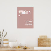 Eenvoudige Boho Dusty Roos Typografie Weddenschap Poster (Keuken)