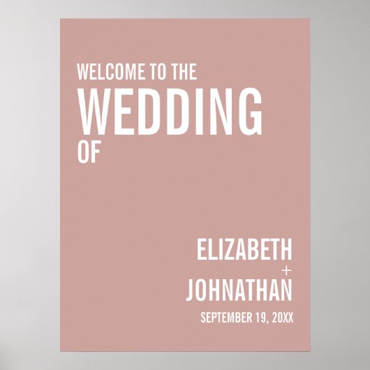 Eenvoudige Boho Dusty Roos Typografie Weddenschap Poster (Voorkant)