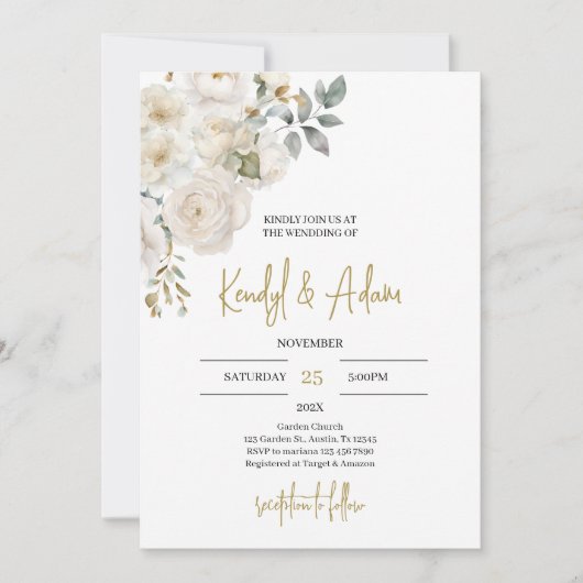 Eenvoudige Boho Elegant Huwelijksuitnodiging Kaart (Voorkant)