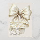 Eenvoudige Boho Elegant Ivoor Cream Bow Vrijgezell Folie Uitnodiging (Voorkant)