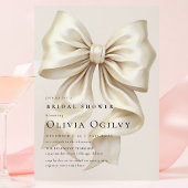 Eenvoudige Boho Elegant Ivoor Cream Bow Vrijgezell Uitnodiging Briefkaart