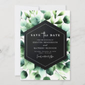 Eenvoudige Boho Eucalyptus digitale bruiloft Save The Date (Voorkant)