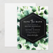 Eenvoudige Boho Eucalyptus digitale bruiloft Save The Date (Voorkant / Achterkant)