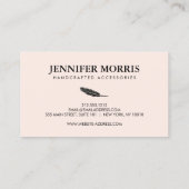 Eenvoudige Boho Feather Sieraden Designer Artist R Visitekaartje (Achterkant)