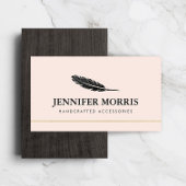 Eenvoudige Boho Feather Sieraden Designer Artist R Visitekaartje