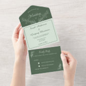 Eenvoudige Boho Floral Alles in een bruiloft Uitno All In One Uitnodiging (Afscheurbaar)