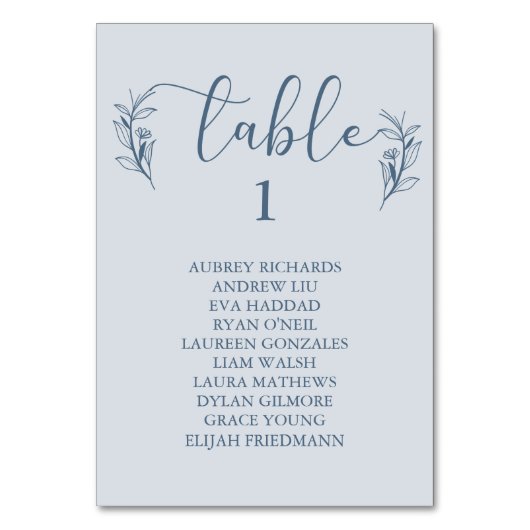 Eenvoudige Boho Floral bruiloft Zitkaart Kaarten (Voorkant)