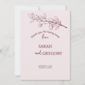 Eenvoudige Boho Floral Dank je kaart (Voorkant)