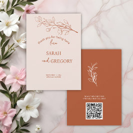 Eenvoudige Boho Floral Dank je kaart