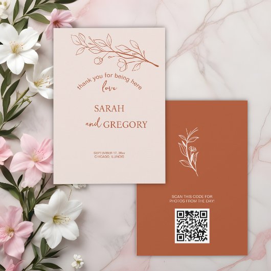 Eenvoudige Boho Floral Dank je kaart