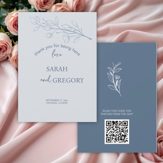 Eenvoudige Boho Floral Dank je kaart