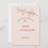 Eenvoudige Boho Floral Dank je kaart (Voorkant)