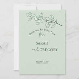 Eenvoudige Boho Floral Dank je kaart