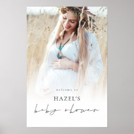 Eenvoudige Boho-foto-overlay Welkom bij Baby Showe Poster