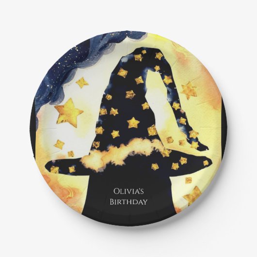 Eenvoudige Boho Fun Wizard Verjaardag Papieren Bordje (Voorkant)