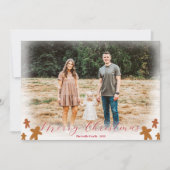 Eenvoudige Boho Gingerbrood Man-kerstfeestkaart Feestdagenkaart (Voorkant)