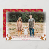 Eenvoudige Boho Gingerbrood Man-kerstfeestkaart Feestdagenkaart (Voorkant / Achterkant)