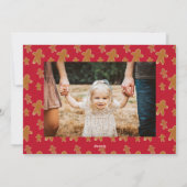 Eenvoudige Boho Gingerbrood Man-kerstfeestkaart Feestdagenkaart (Achterkant)