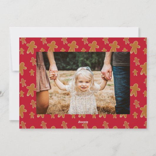 Eenvoudige Boho Gingerbrood Man-kerstfeestkaart Feestdagenkaart (Achterkant)