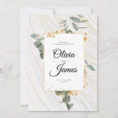 Eenvoudige boho goudgroene elegante verloving brui kaart (Voorkant)