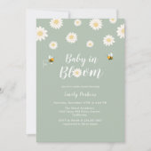 Eenvoudige Boho Green Daisy Baby in Bloom Shower Kaart (Voorkant)