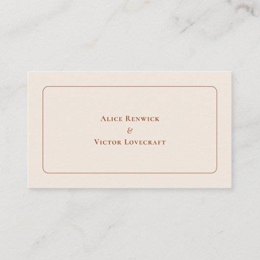 Eenvoudige Boho Ivory Wedding Entree Choice Flat Plaatskaartje (Achterkant)