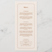 Eenvoudige Boho Ivory Wedding Flat Menu (Voorkant)