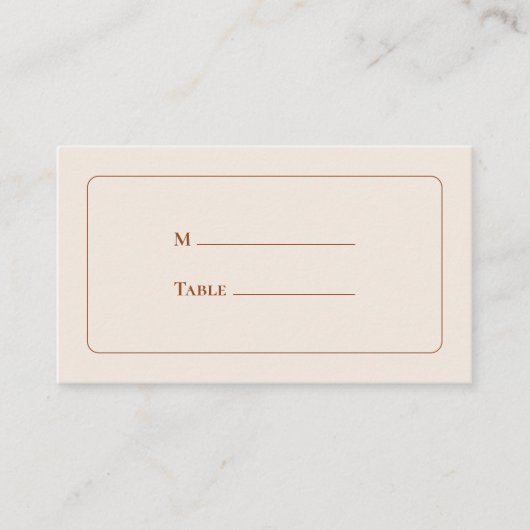 Eenvoudige Boho Ivory Wedding Flat Plaatskaartje (Voorkant)