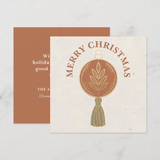 Eenvoudige Boho Kerstversiering Kerstmis Feestdagenkaart (Voorkant / Achterkant)
