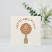 Eenvoudige Boho Kerstversiering Kerstmis Feestdagenkaart (Staand voorkant)
