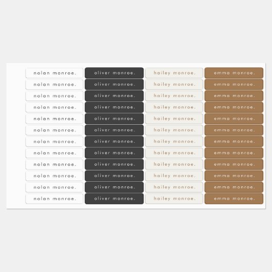 Eenvoudige Boho Kinder waterdichte naam Labels (Vel)