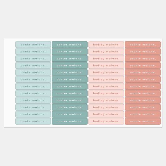 Eenvoudige Boho Kinder waterdichte naam Labels (Vel)