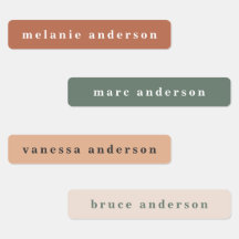 Eenvoudige Boho kleurrijke waterdichte naamlabels