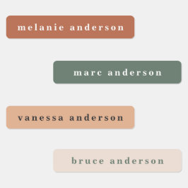 Eenvoudige Boho kleurrijke waterdichte naamlabels Labels