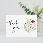 Eenvoudige Boho Lieve Wilde Bloemen Bedankkaart (Staand voorkant)