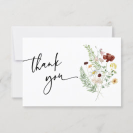 Eenvoudige Boho Lieve Wilde Bloemen Bedankkaart