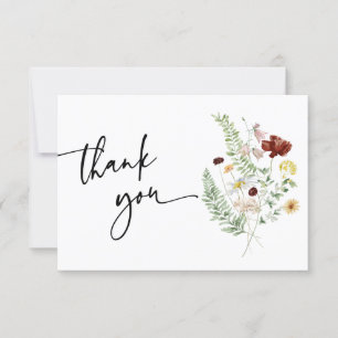 Eenvoudige Boho Lieve Wilde Bloemen Bedankkaart