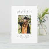 Eenvoudige Boho minimalistische foto Afstuderen ui Kaart (Staand voorkant)