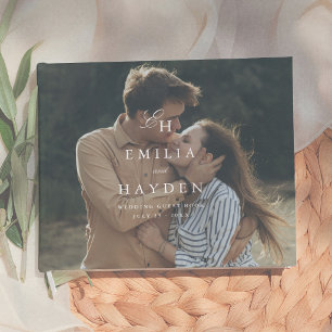 Eenvoudige Boho Minimalistische Foto Bruiloft Gastenboek