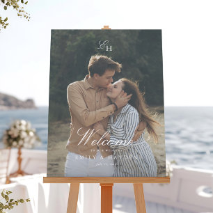 Eenvoudige Boho Minimalistische Foto Bruiloft Welk Poster