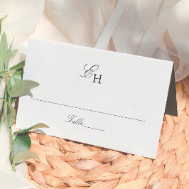 Eenvoudige Boho Minimalistische Monogram Huwelijk Plaatskaartje