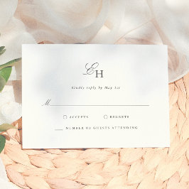 Eenvoudige Boho Minimalistische Monogram Trouwdag RSVP Kaartje