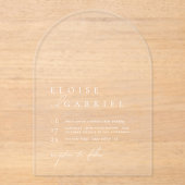 Eenvoudige Boho Moderne Minimalistische Boog Weddi Acryl Uitnodigingen (Voorkant)