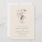 Eenvoudige boho monogram save the date (Voorkant)