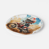 Eenvoudige Boho Motorfiets Verjaardag Papieren Bordje (Gekanteld)