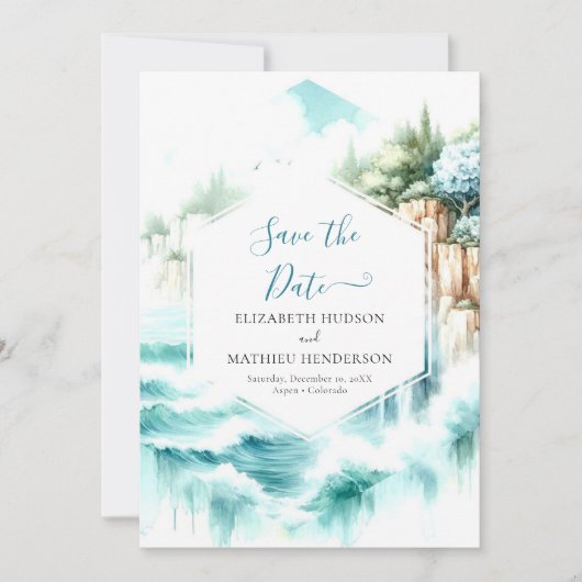 Eenvoudige Boho Nautical Wedding Save The Date (Voorkant)