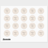 Eenvoudige Boho Neutral Blush Personalized Weddens Ronde Sticker (Vel)
