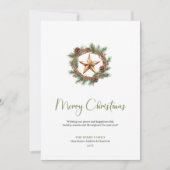 Eenvoudige Boho Neutrale Scandinavische Kerstkaart (Voorkant)
